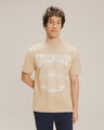 Playera Relaxed Beige Estampada,ARENA